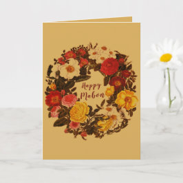Mabon herfst equinox krans op Herfst goud Kaart