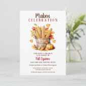 Mabon Herfst Equinox Maïs & Pompoen Mand Kaart (Staand voorkant)