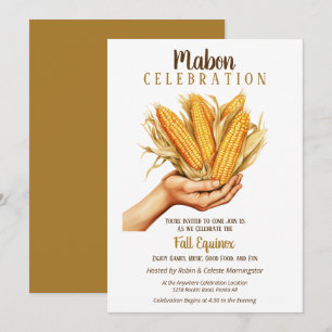 Mabon Herfst Equinox Oogst Maïs Boeket Kaart