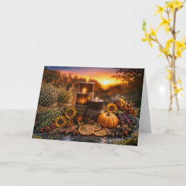 Mabon Herfst- of Najaarequinox Kaarsen Kruiden Kaart