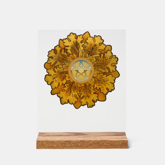 Mabon Oak Leaves Acryl Bord (Voorkant)