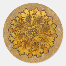 Mabon Oak Leaves Ronde Sticker