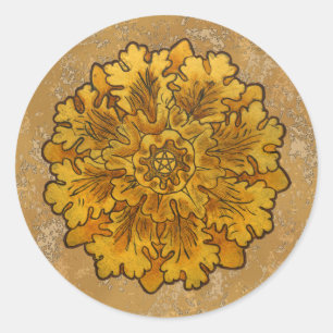 Mabon Oak Leaves Ronde Sticker