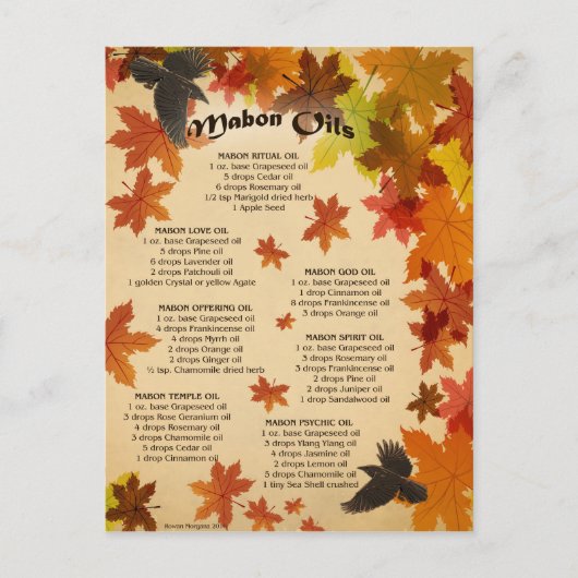 Mabon Oils Briefkaart (Voorkant)