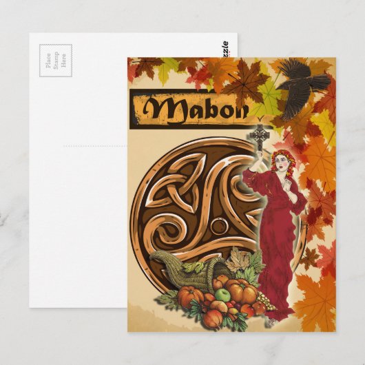 Mabon Pagan Fantasy Art Briefkaart (Voorkant / Achterkant)