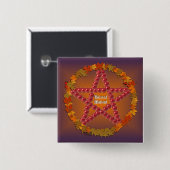 Mabon Pentacle Vierkante Button 5,1 Cm (Voorkant /achterkant)