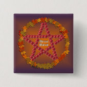 Mabon Pentacle Vierkante Button 5,1 Cm (Voorkant)