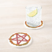 Mabon Pentacle Zandsteen Onderzetter (Zijkant)