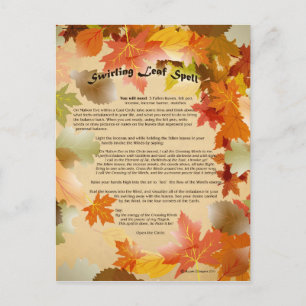 Mabon Swirling Leaf Spell Briefkaart
