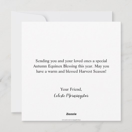 Mabon Tarwe Herfst Herfst Equinox Feestdagenkaart (Achterkant)