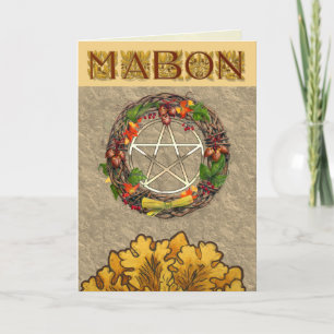 Mabon Wreator en eik Letters Feestdagen Kaart
