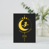 Mabon Zegeningen, heks, maan, tarwe Briefkaart (Staand voorkant)