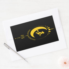 Mabon Zegeningen, heks, maan, tarwe Rechthoekige Sticker