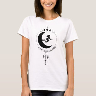 Mabon Zegeningen, heks, maan, tarwe T-shirt