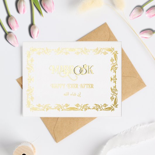 Mabrook je bent getrouwd Groet Folie Feestdagen Briefkaart