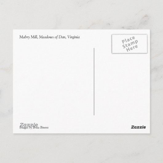 Mabry Mill Briefkaart (Achterkant)