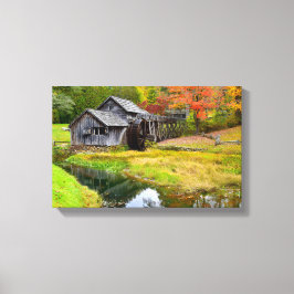 Mabry Mill in de herfst Canvas Afdruk
