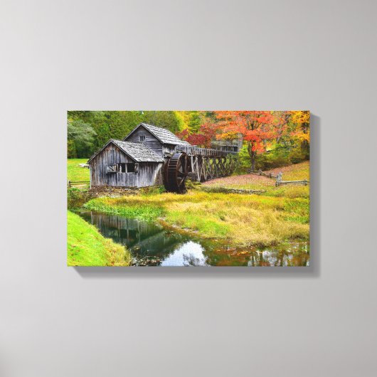 Mabry Mill in de herfst Canvas Afdruk (Voorkant)