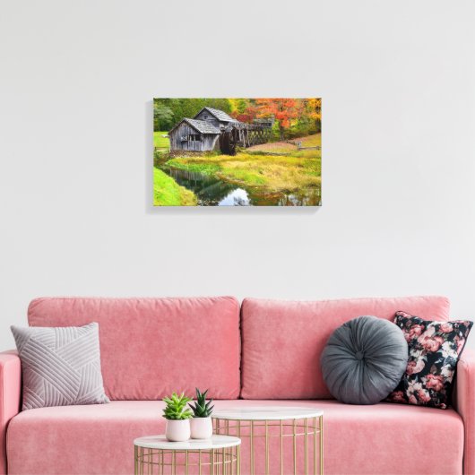 Mabry Mill in de herfst Canvas Afdruk (Insitu (Woonkamer))