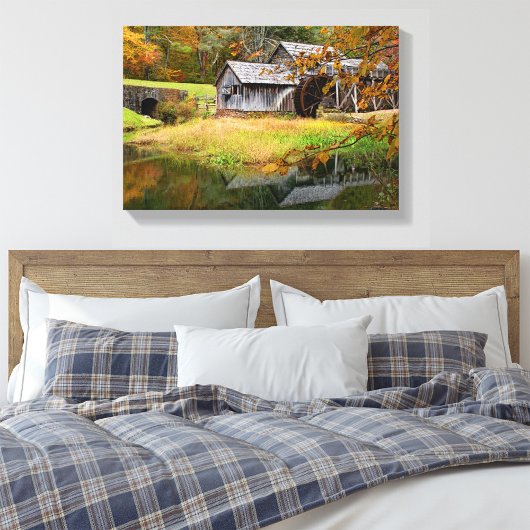 Mabry Mill in de herfst Canvas Afdruk