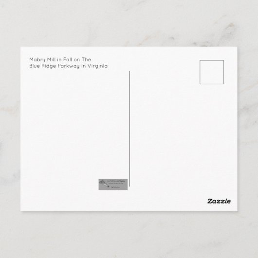 Mabry Mill in Herfst Briefkaart (Achterkant)