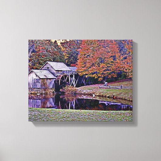 Mabry Mill in Herfst Canvas Print (Voorkant)