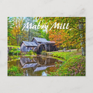 mabry mill virginia briefkaart