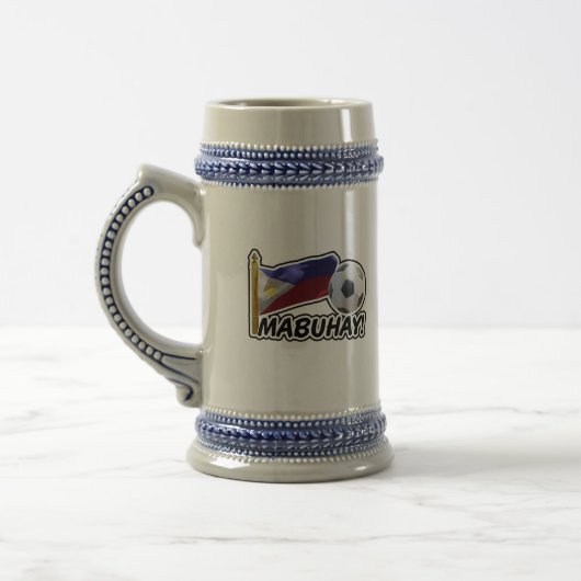 Mabuhay. Filipijnen Voetbal Cheer Bierpul (Links)