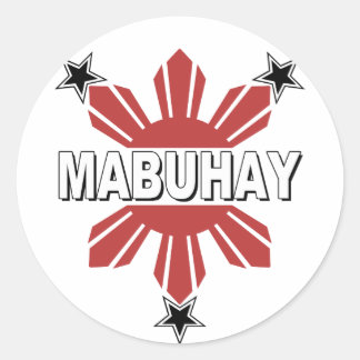 Mabuhay Filipijnse zon en ster Ronde Sticker