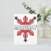 Mabuhay Filipino Sun en Star Briefkaart (Staand voorkant)