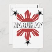 Mabuhay Filipino Sun en Star Briefkaart (Voorkant / Achterkant)