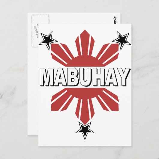 Mabuhay Filipino Sun en Star Briefkaart (Voorkant / Achterkant)
