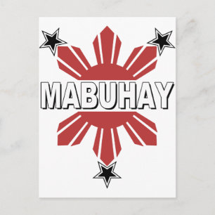Mabuhay Filipino Sun en Star Briefkaart