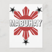Mabuhay Filipino Sun en Star Briefkaart (Voorkant)