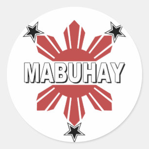 Mabuhay Filipino Sun en Star Ronde Sticker