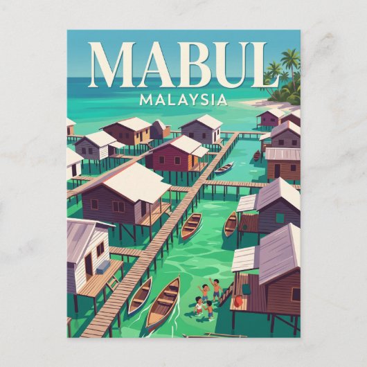 Mabul-eiland Maleisië Briefkaart (Voorkant)