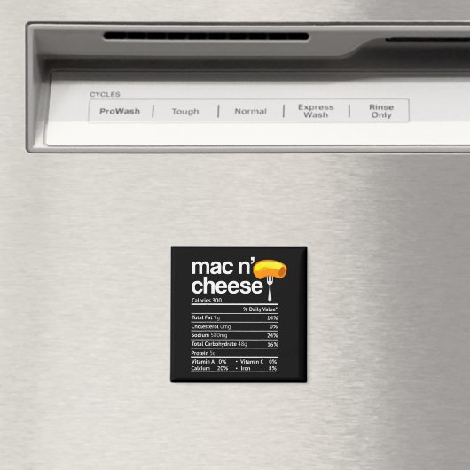 Mac And Cheese Nutrition Funny Thanksgiving Mac N' Magneet (Insitu (Vaatwasser))