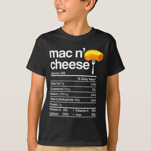 Mac And Cheese Nutrition Funny Thanksgiving Mac N' T-shirt (Voorkant)