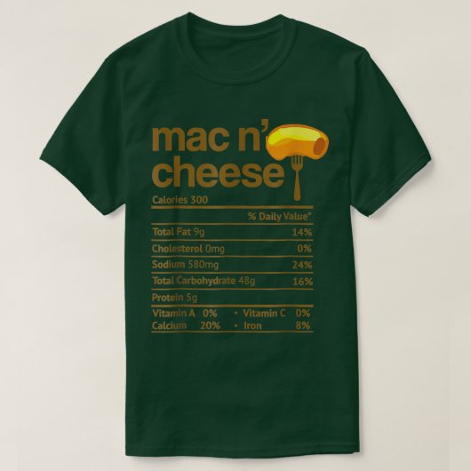 'Mac and Cheese Nutrition Funny Thanksgiving 'Mac T-shirt (Design voorkant)