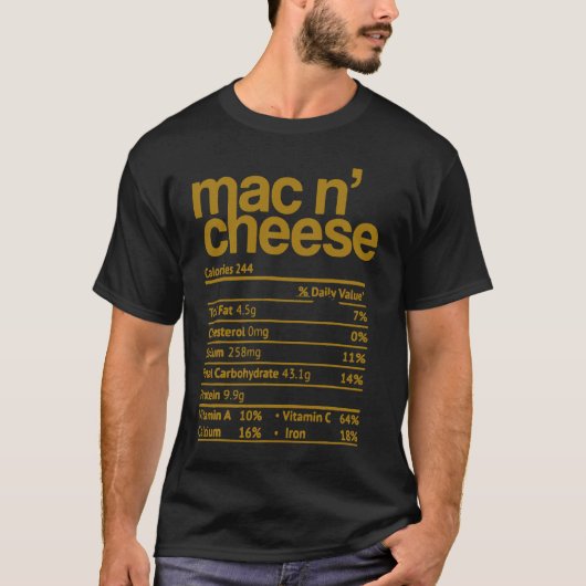 Mac and Cheese Nutrition Thanksgiving Mac N' Chee T-shirt (Voorkant)
