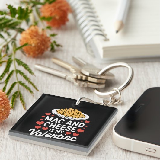 Mac and Cheese Valentijn Mac n Cheese Lover Gift Sleutelhanger (Voorkant Rechts)