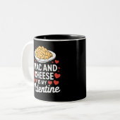 Mac and Cheese Valentijn Mac n Cheese Lover Gift Tweekleurige Koffiemok (Voorkant links)