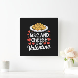 Mac and Cheese Valentijn Mac n Cheese Lover Gift Vierkante Klok