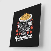 Mac and Cheese Valentijn Mac n Cheese Lover Gift Vierkante Klok (Hoek)