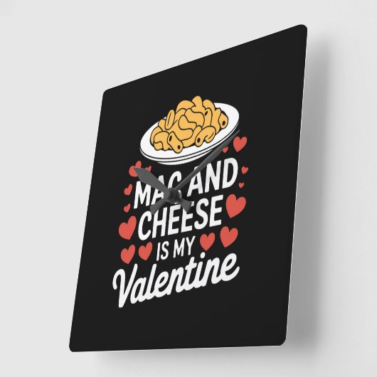 Mac and Cheese Valentijn Mac n Cheese Lover Gift Vierkante Klok (Hoek)