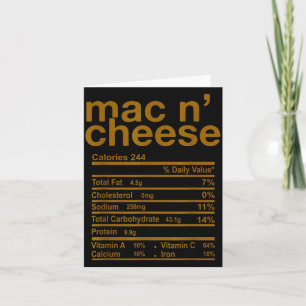 Mac And Cheese Voedingswaarde Feiten Grappige Dank Kaart