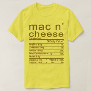 Mac and kaas Nutrition Facts label T-shirt
