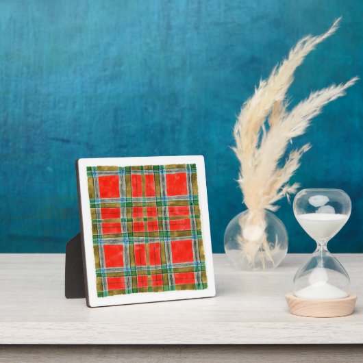 MAC BAIN TARTAN 5.25" vierkante plaque + Ezel Fotoplaat (Insitu)