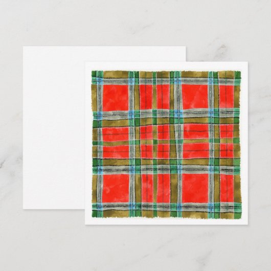 MAC BAIN TARTAN 5.25" Vierkante Platte Kaart (Voorkant / Achterkant)