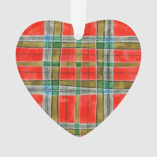 MAC BAIN TARTAN Acryl Hart Ornament (voorkant)
